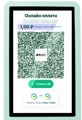 Терминал с QR-кодом для оплаты